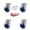 Service Caster 4 Inch Kingpinless Solid Poly Wheel Swivel Caster Set with Swivel Lock SCC SCC-KP30S420-SPUR-BSL-4 - alternate 2
